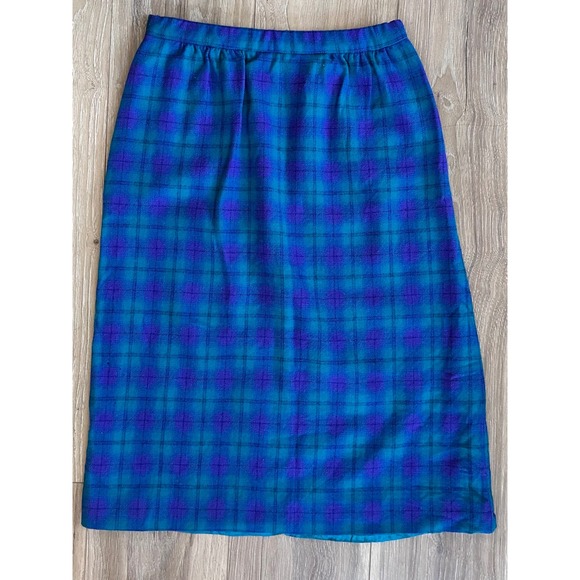 Pendleton Dresses & Skirts - VTG Pendleton Wool‎ Plaid Midi Skirt Size 10 USA Dark Academia Prairie Western